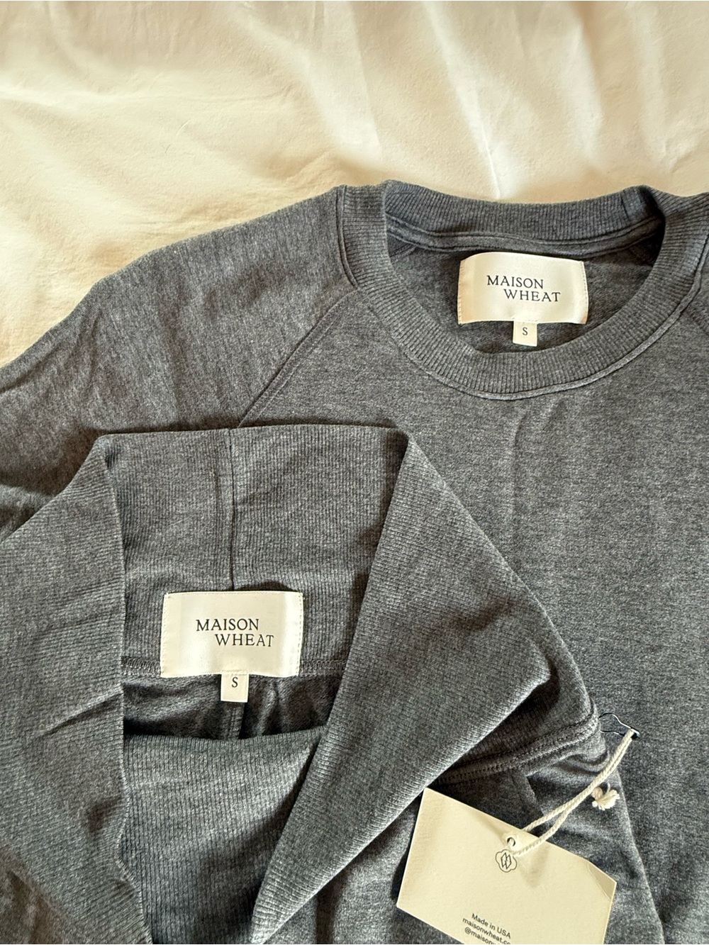 Maison Wheat loungewear set. Nashville sweatshirt,Los Angelos jogger. Small. NWT - Picture 4 of 5